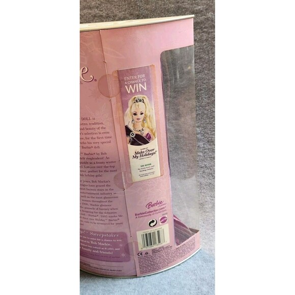 2005 Bob Mackie Holiday Barbie Limited Edition Red Dress NIB - Picture 3 of 3